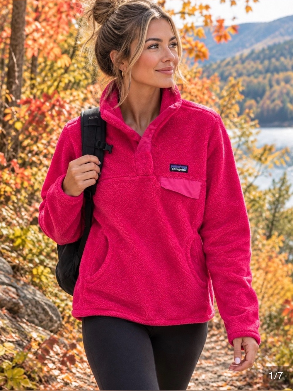Patagonia Women's Re-Tool Snap-T Fleece Pullover Pink Polartec Thermal Size XL
